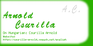 arnold csurilla business card
